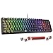 Redragon Mechanical Gaming Keyboard Wired, 11 Programmable Backlit Modes, Hot-Swappable Red Switch, Anti-Ghosting, Double-Shot PBT Keycaps, Light Up Keyboard for PC Mac